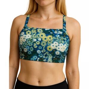 Aerie Blue Floral Sports Bra